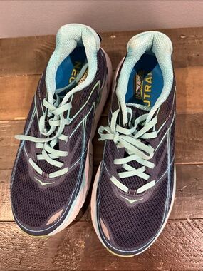 Hoka One One Women's Navy and Light Teal Running Shoes